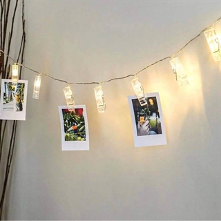 Lyskæde med  klemmer 10 lys